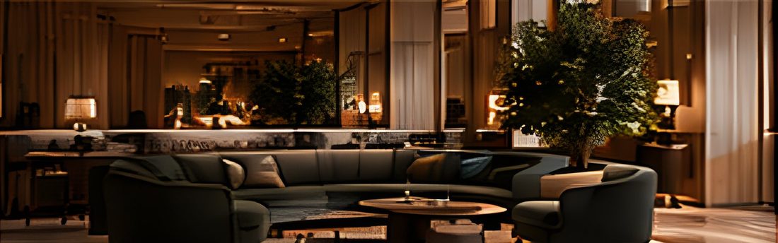 Members Club Furniture Package shown in a finished commercial space