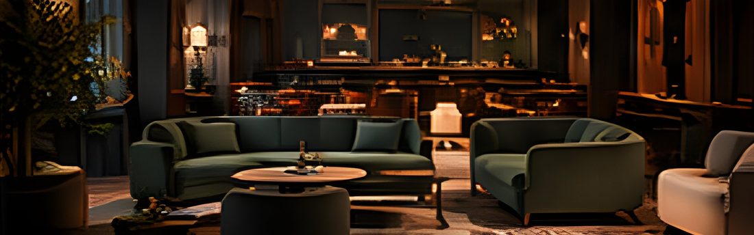 Members Club Furniture Package shown in a finished commercial space